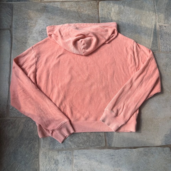 Y2K Victoria's Secret PINK Cropped Logo Hoodie Pullover‎ Size M Coral Retro - Picture 3 of 3
